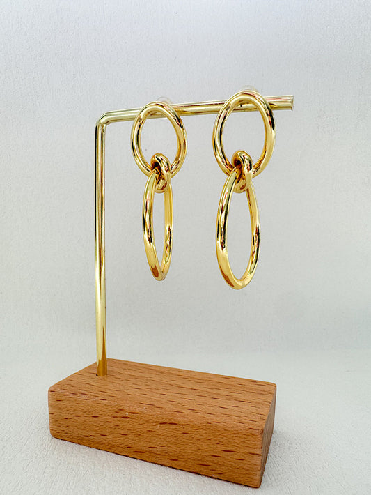 Aretes 2 argollas con nudo