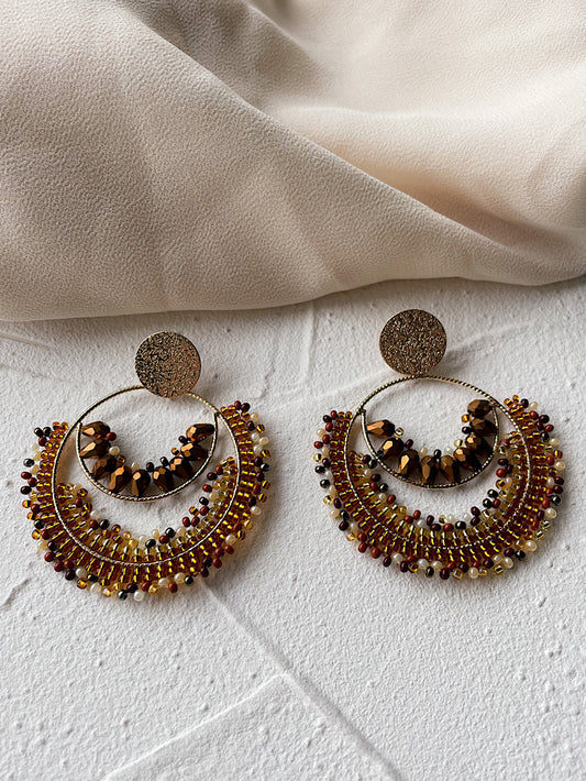Aretes argollas muranos y mostacillas
