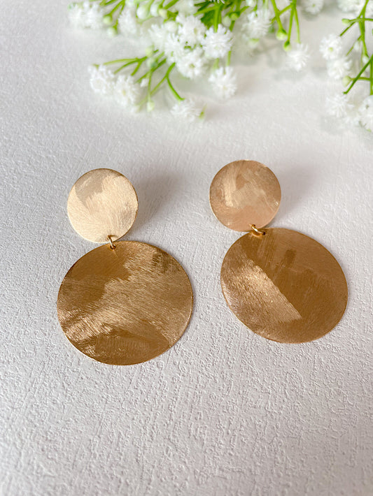 Aretes 2 círculos satinados en degradé