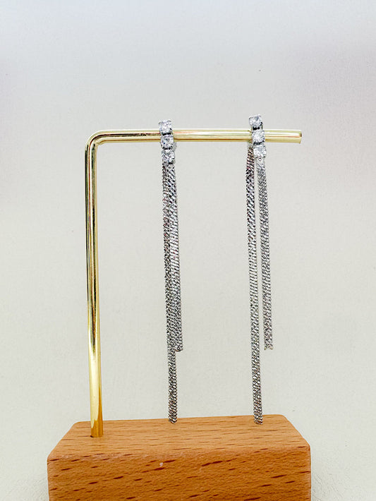 Aretes 3 circones con 2 tiras serpiente