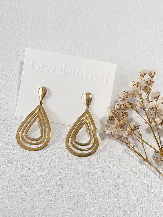Aretes 3 gotas caladas