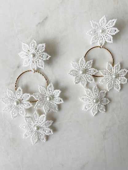 Aretes 4 flores grandes