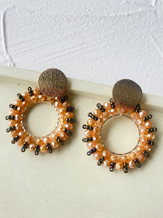Aretes argolla con muranos alrededor chicos