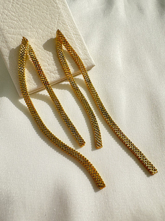 Aretes largos 2 tiras serpiente