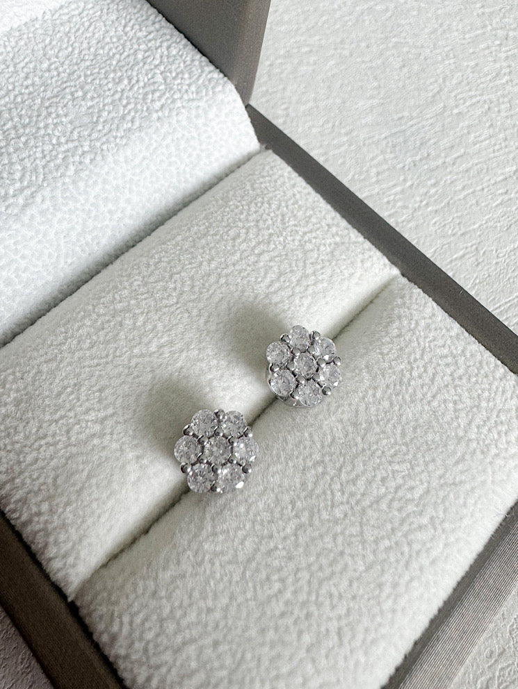 Aretes pegados flor