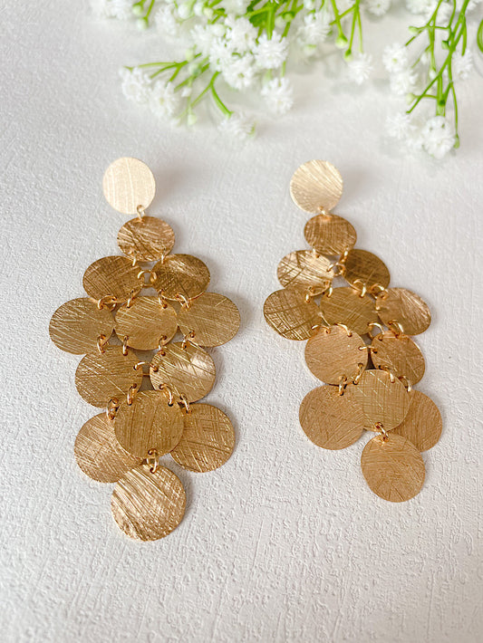 Aretes rombo circulos satinados grandes