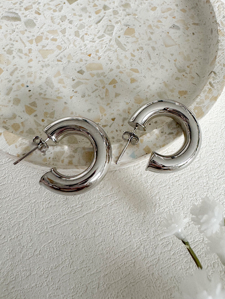 Argollas tubo C6 Plata