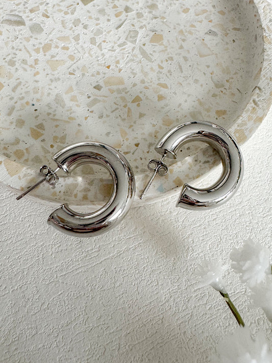 Argollas tubo C6 Plata