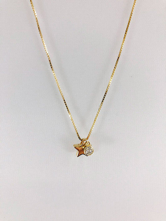 Cadena enchapada con dije estrellita con circón colgando