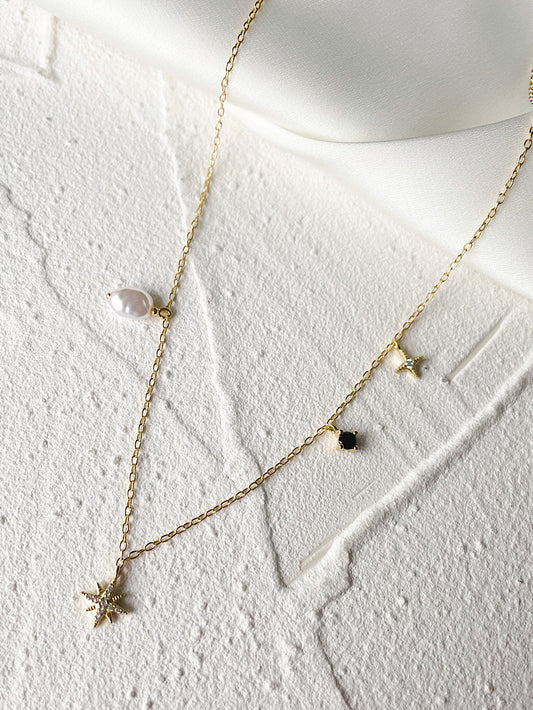 Cadena estrellas y perla