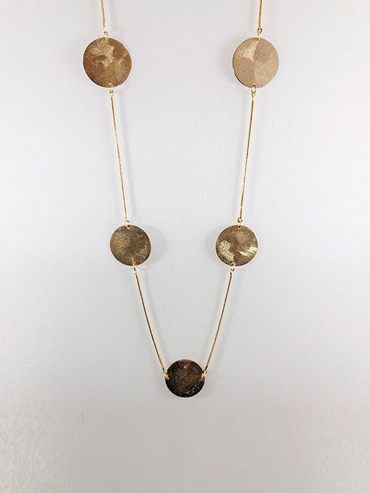 Collar largo cola de ratón con círculos satinados