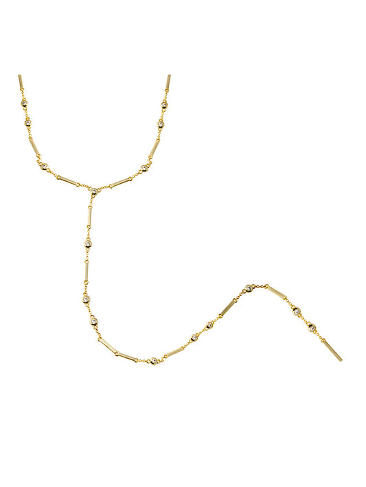 Collar largo corbatero con circones