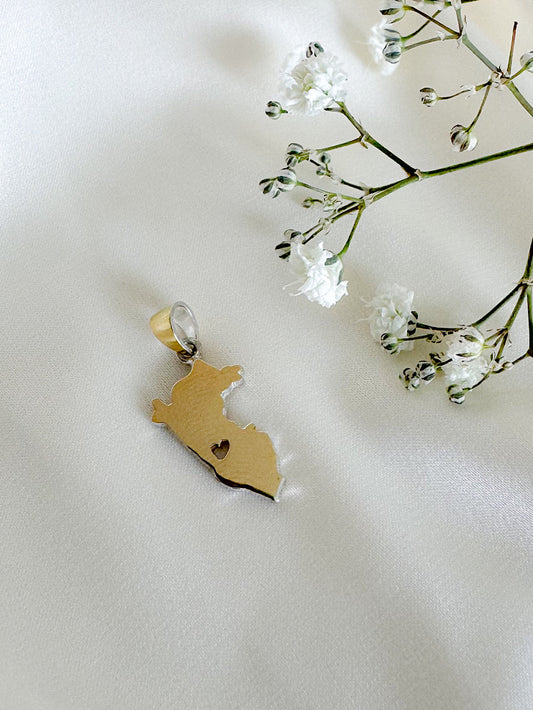 Dije mapa con lámina de oro