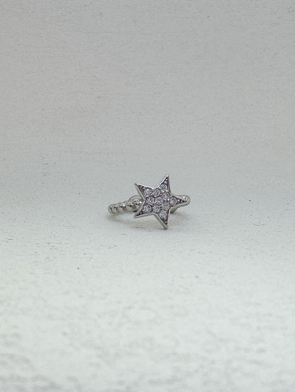 Earcuff argolla de bolitas y estrella con circones