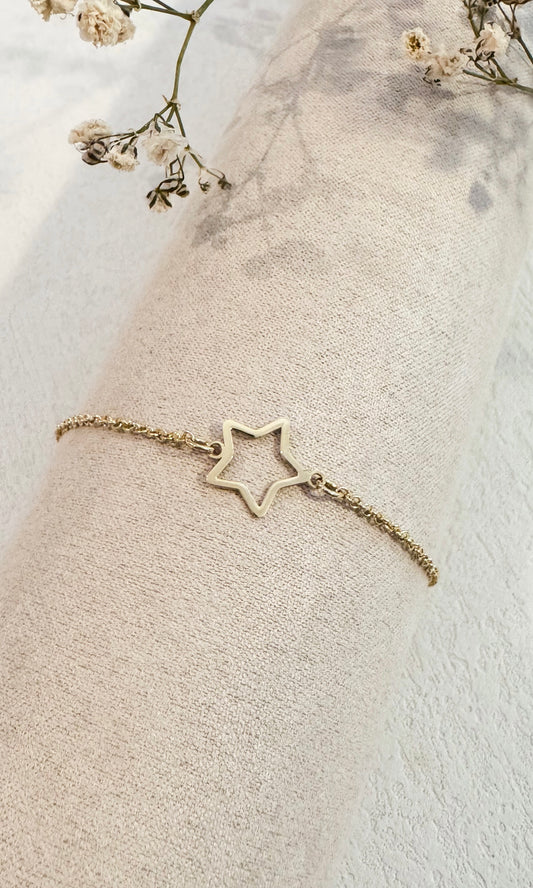 Pulsera cadena con dije estrella calada