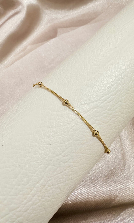 Pulsera cadena con bolitas lisas