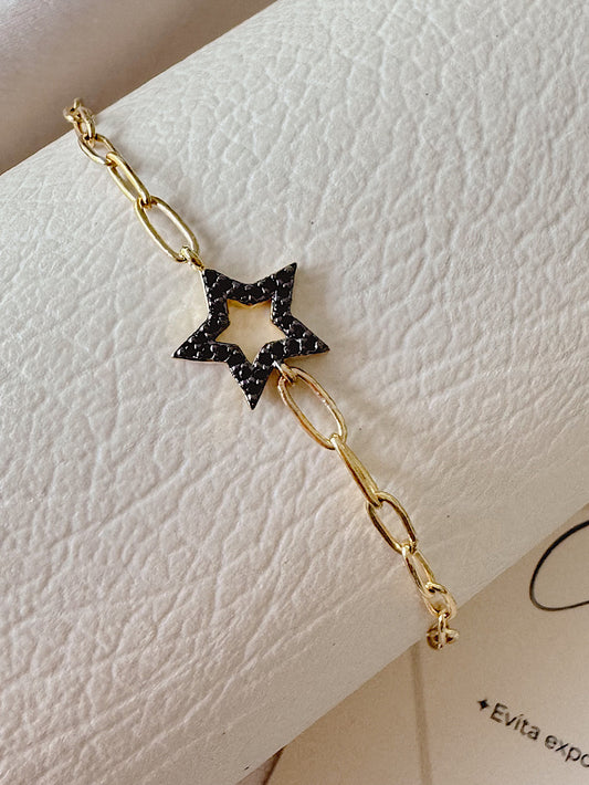 Pulsera paper clip y estrella calada