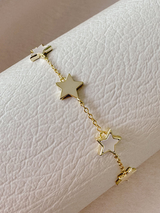 Pulsera 5 estrellas con nácar