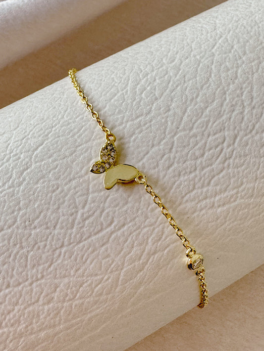 Pulsera cadena con mariposa mini