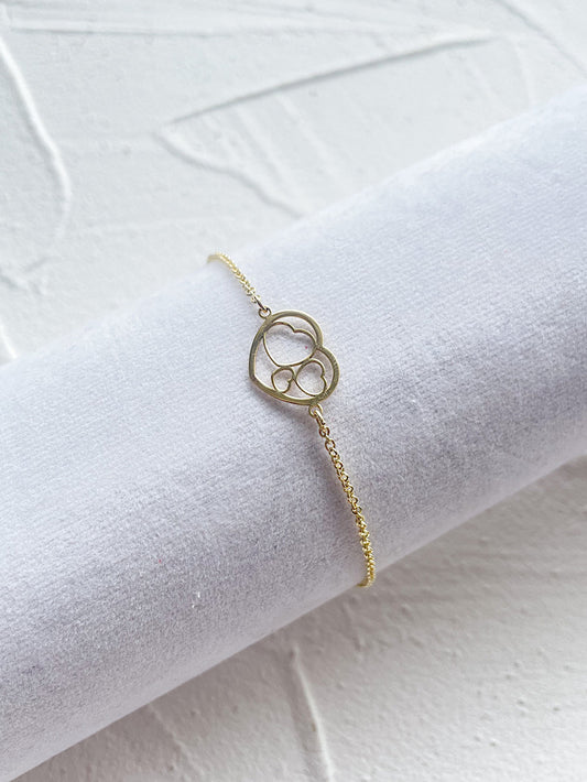 Pulsera cadena con corazón calado