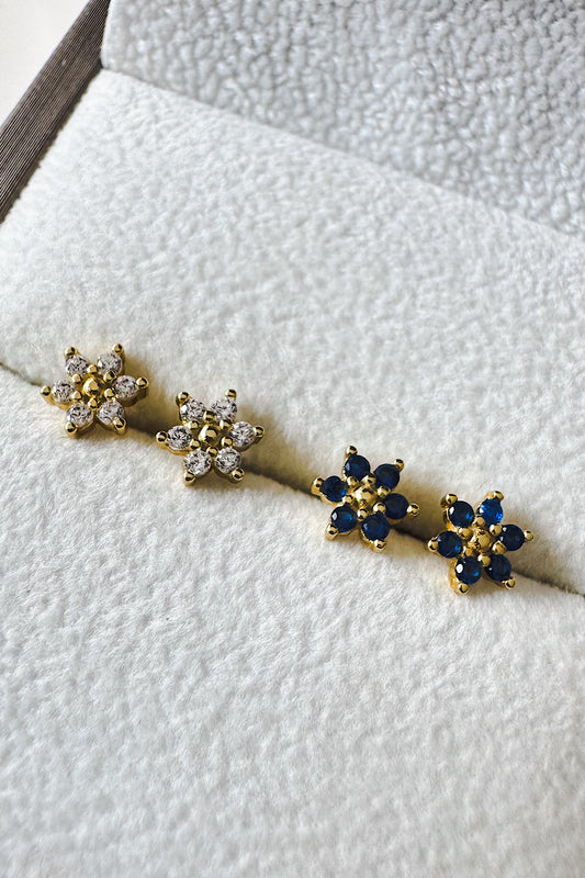 Aretes pegados roseta con seguro de bebé