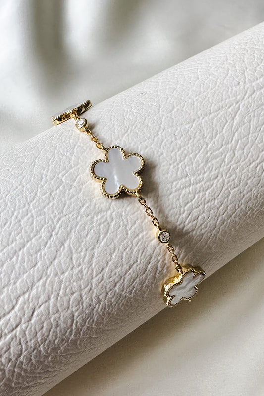 Pulsera 3 flores nácar