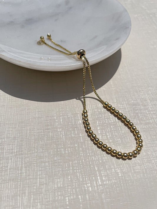 Pulsera regulable bolitas lisas 3mm