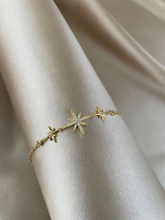Pulsera 3 estrellas con circones