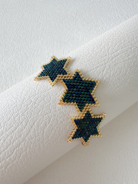Pulsera tejida miyuki 3 estrellas