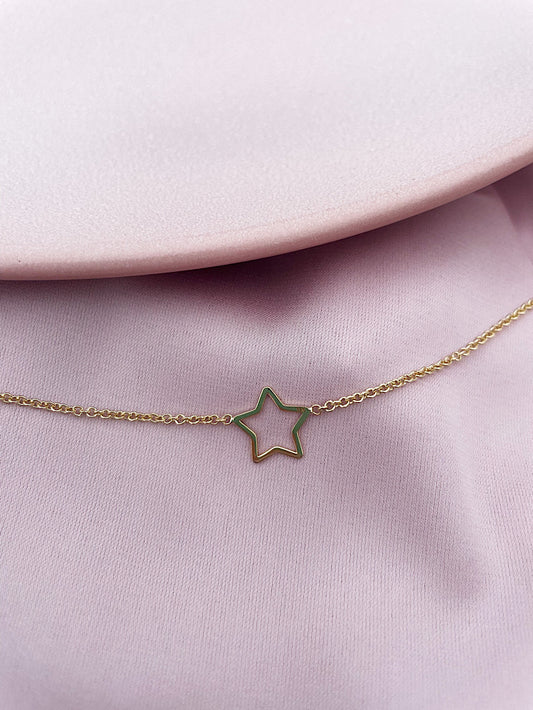 Pulsera cadena con dije estrella calada