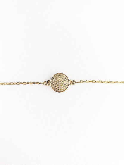 Pulsera dije círculo con circones