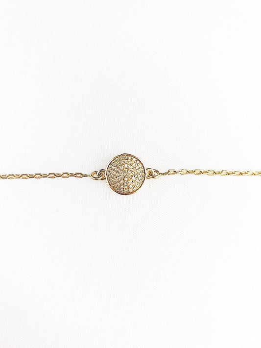 Pulsera dije círculo con circones