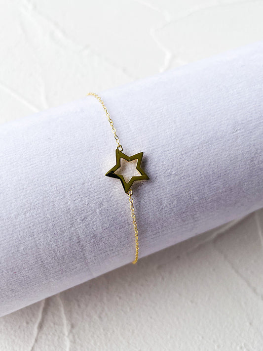 Pulsera cadena con estrella calada