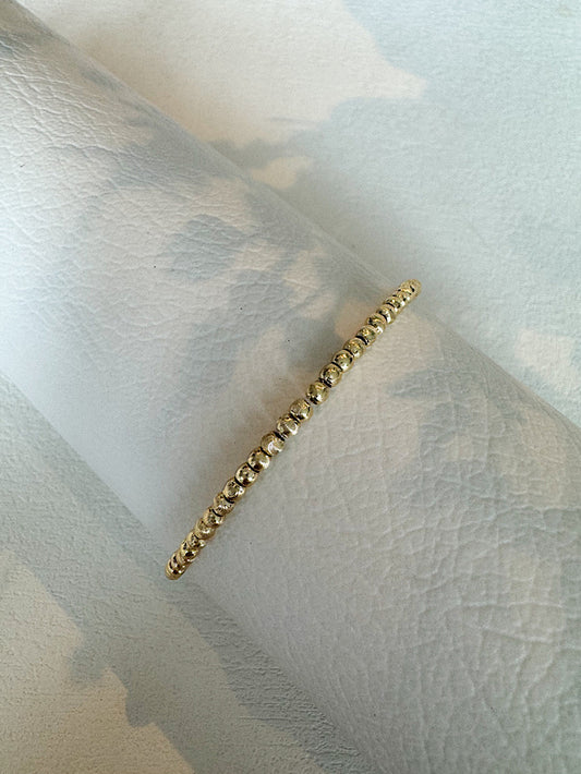 Pulsera elástica bolitas facetadas 3mm