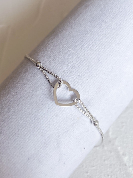 Pulsera regulable corazón calado