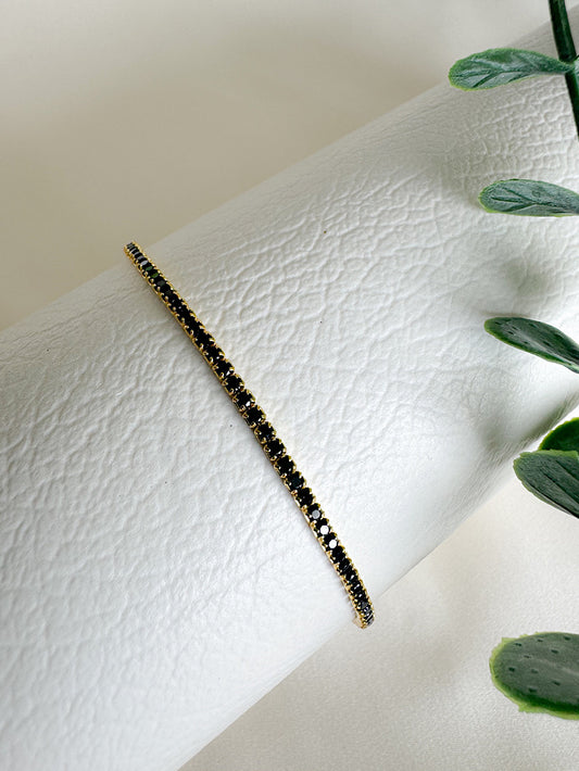 Pulsera tenis con circones negros 1.6mm