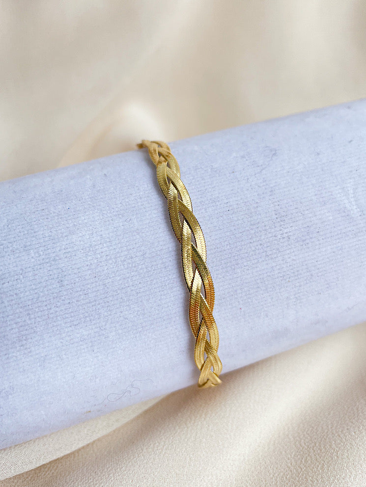 Pulsera trenza cola de ratón plana