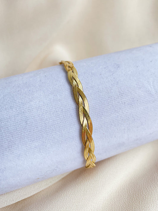 Pulsera trenza cola de ratón plana