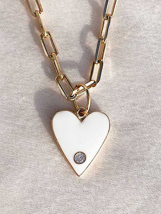 Dije corazón mediano con 1 circón
